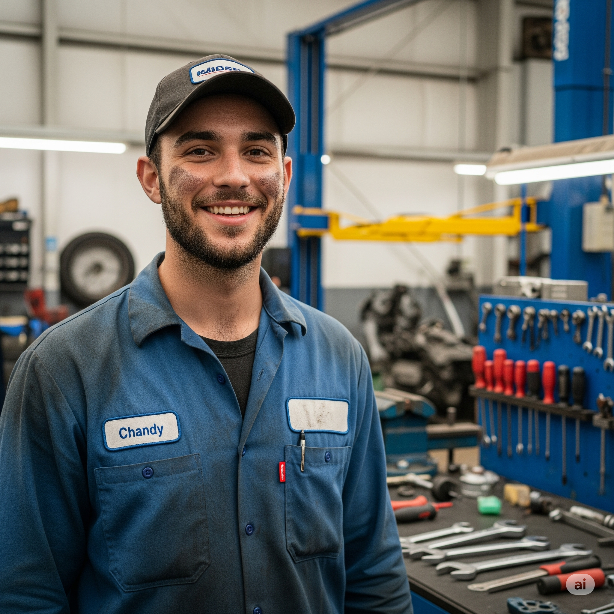 Mecánico profesional trabajando en vehículo